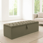 Coral Buttoned Upholstered Ottoman Storage Box