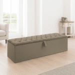 Coral Buttoned Upholstered Ottoman Storage Box
