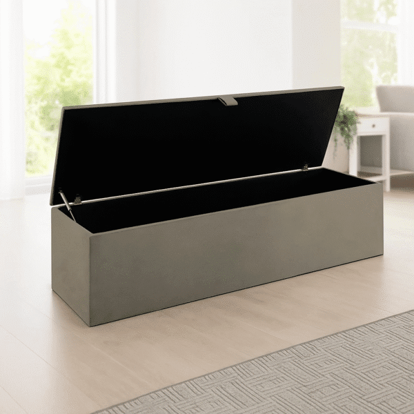 Coral Buttoned Upholstered Ottoman Storage Box