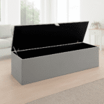 Sapphire Velvet Lid Ottoman Storage Box