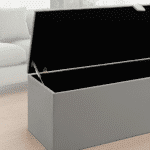 Sapphire Velvet Lid Ottoman Storage Box
