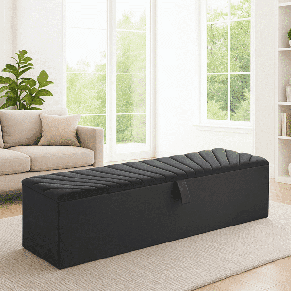 Serendipity Velvet Pleated Ottoman Storage Box