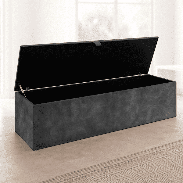 Serendipity Velvet Pleated Ottoman Storage Box