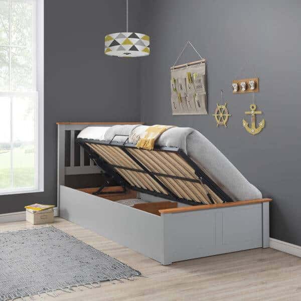 Luna Grey Wooden storage Ottoman Bed (Side Lift)