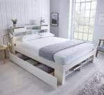 Elliot White Wooden Bed