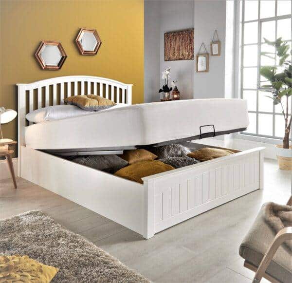 Holden White Wooden Ottoman Bed