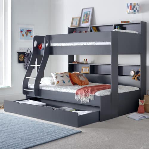 Mason Onyx Grey Storage Triple Sleeper Bunk Bed