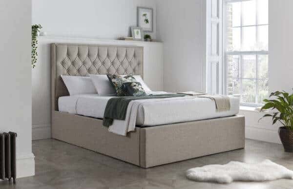 Rylan Oatmeal Fabric Ottoman Bed