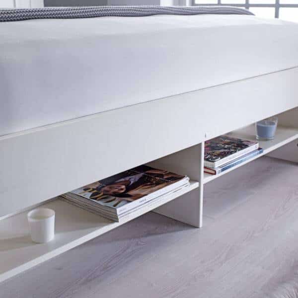 Elliot White Wooden Bed