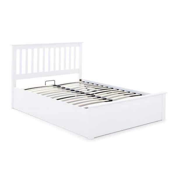 Axton White Wooden Ottoman Bed