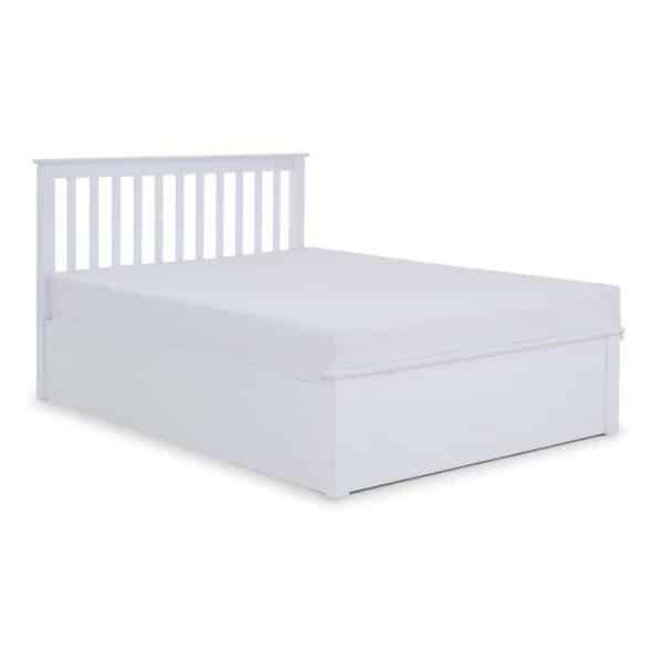 Axton White Wooden Ottoman Bed