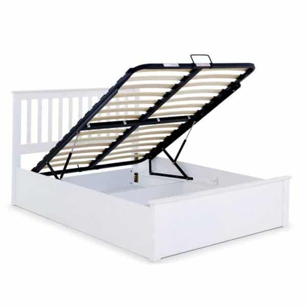 Axton White Wooden Ottoman Bed