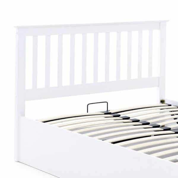 Axton White Wooden Ottoman Bed
