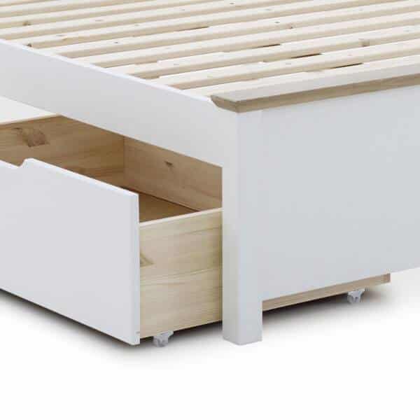 Aurora White Wooden Bed