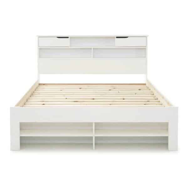 Elliot White Wooden Bed
