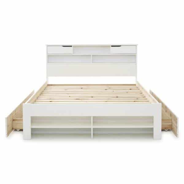 Elliot White Wooden Bed