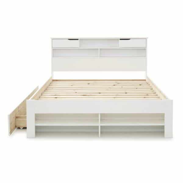 Elliot White Wooden Bed