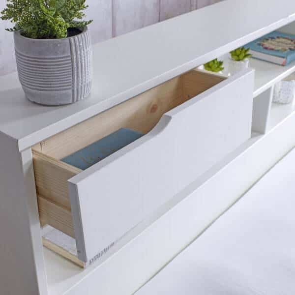 Elliot White Wooden Bed