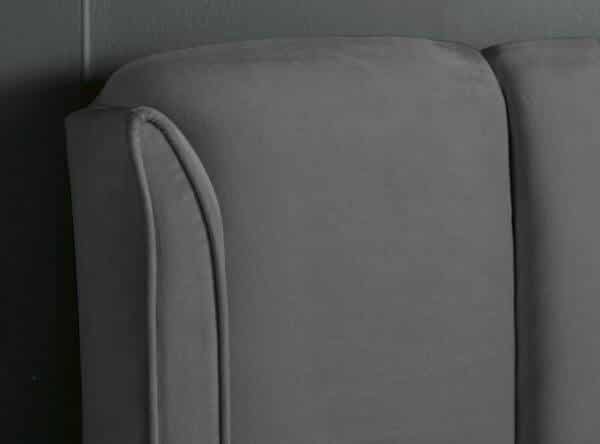 Elara Grey Velvet Ottoman Bed