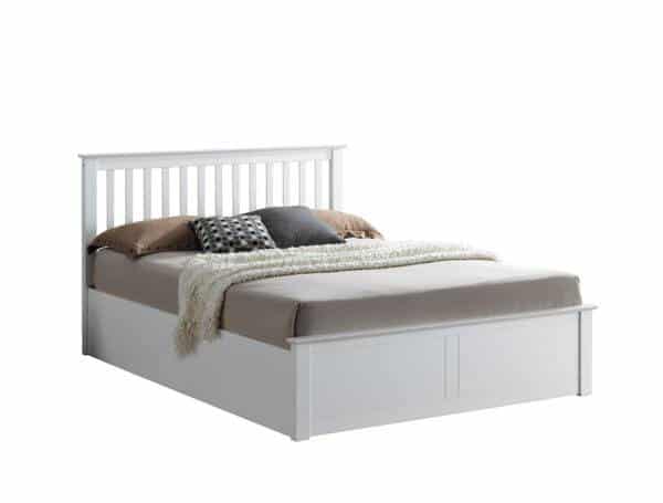 Axton White Wooden Ottoman Bed