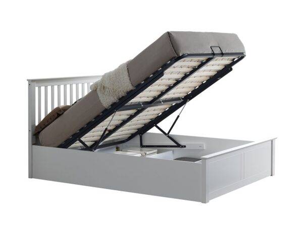 Axton White Wooden Ottoman Bed