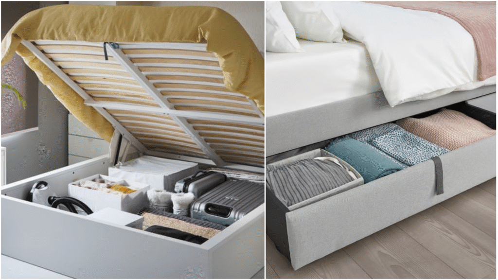 declutter and organize with storage bed
