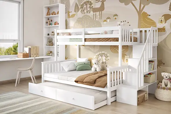 Double Bunk Beds for Shared Bedrooms