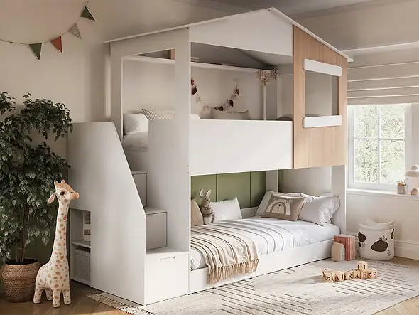Double Bunk Beds for Shared Bedrooms