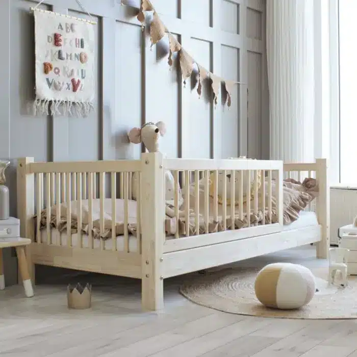 children bed with rails