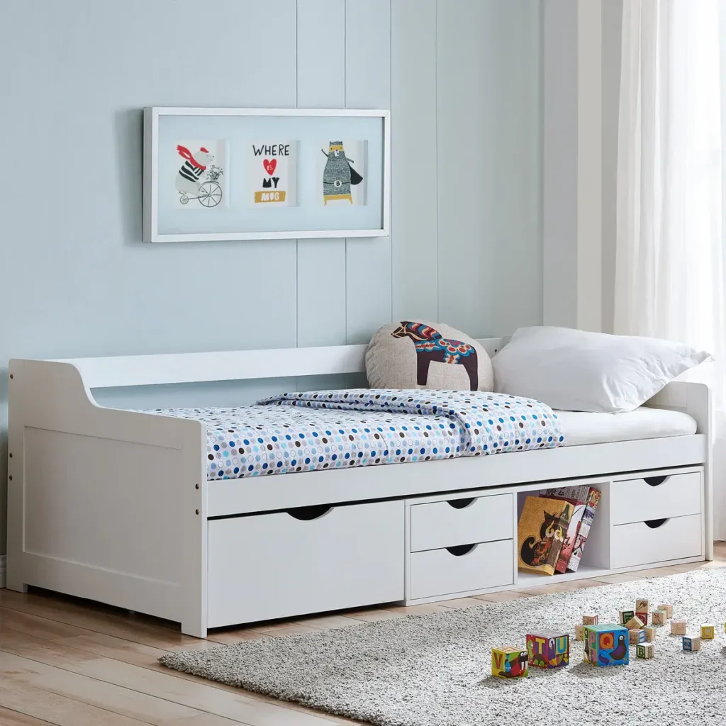 single beds with storage for kids 
